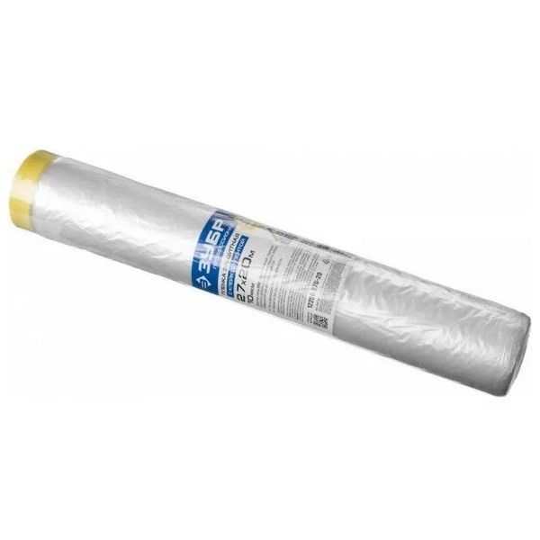 Пленка защитная ЗУБР 10мкм с малярной лентой 2,7х20 м