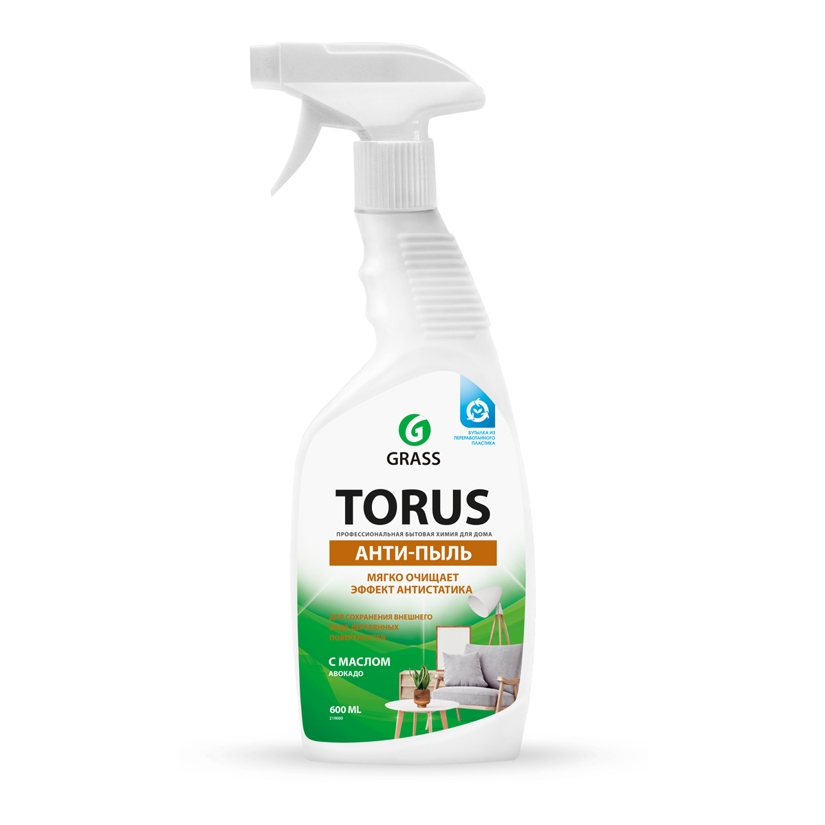 Очиститель-полироль для мебели "torus" 0,6 л (1/12) "grass"