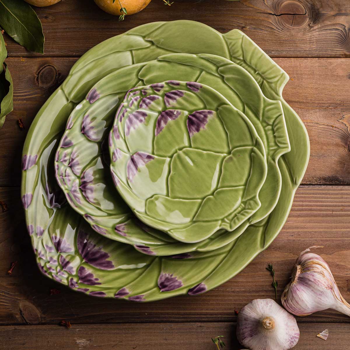 Тарелка обеденная "артишок" 23,5 см, керамика (1/4) "bordallo pinheiro" bor65024057