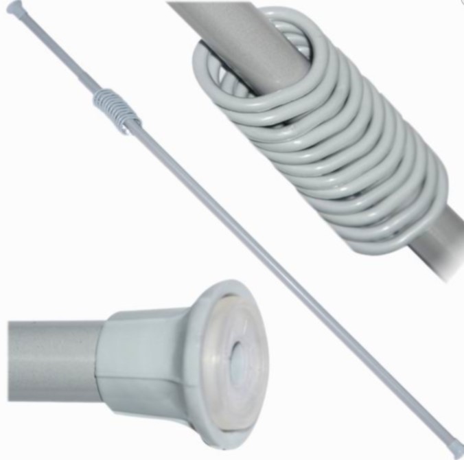 Штанга для ванной раздвижная 210 см, с кольцами (серый) (1/30) "виолет"