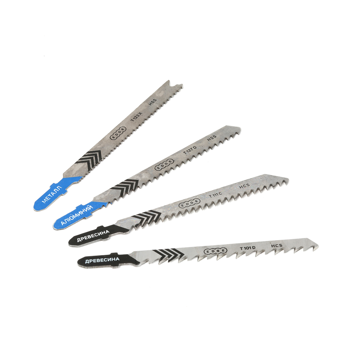Пилки для лобзика набор №1  4 шт. 75 мм (1/10) "edge by patriot" 814010013