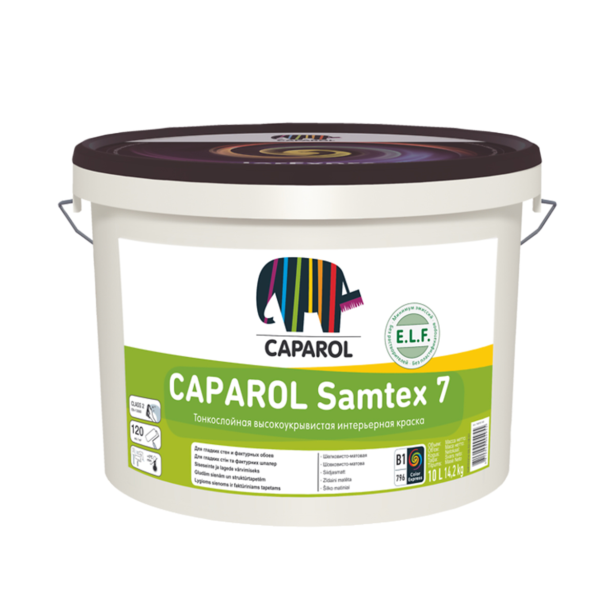 Краска для внутр. работ латексная "samtex 7 elf" база 1 (белая) 10 л (1) "caparol"