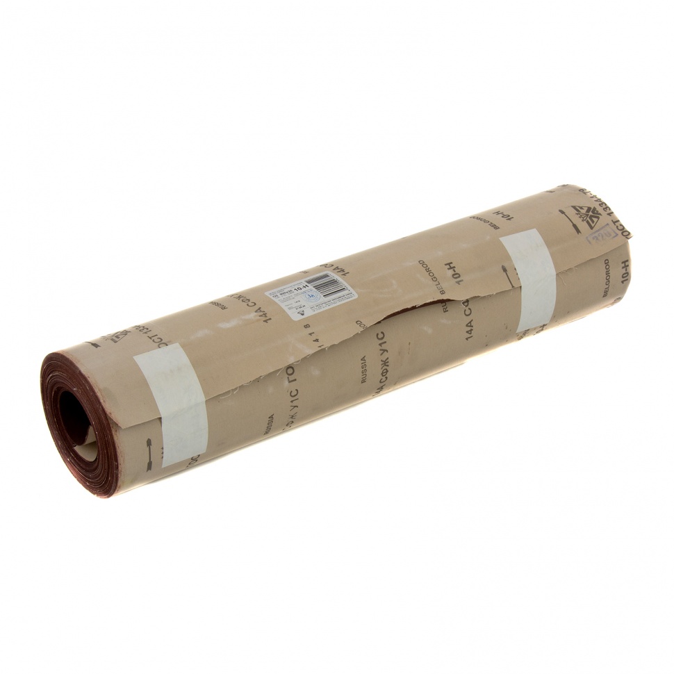 Шкурка на тканевой основе, зернистость № 10, 800 мм х 30 м, "БАЗ" (75221)