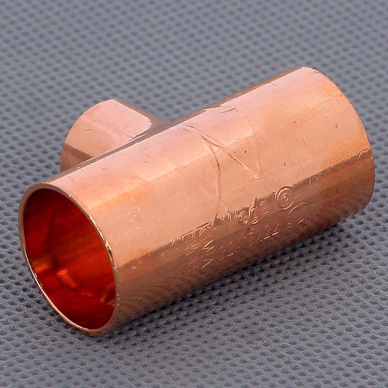 Тройник переходной под пайку 22 х 15 х 22 мм VIEGA медный