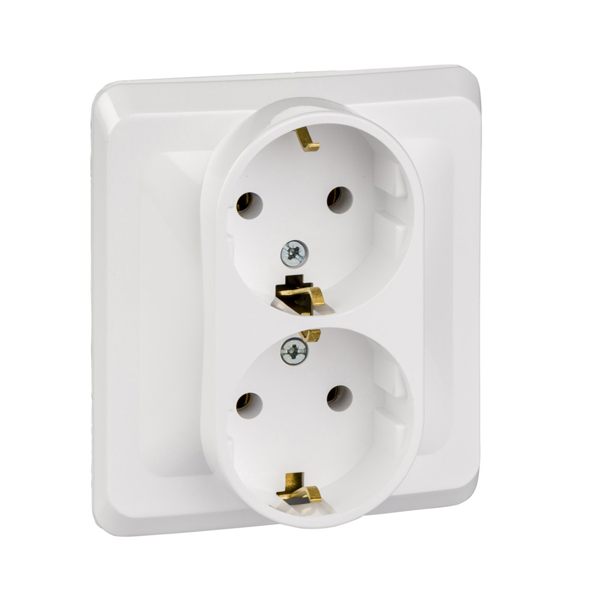 Розетка "этюд" 2-х местн. с заземл. 16а, белый (1/15/90) "schneider"