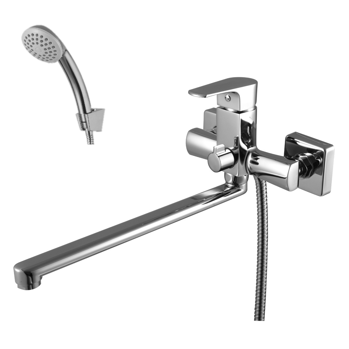 Смеситель для ванн "plus factor"  lm1651c  длинный плоский излив (1/8) "lemark"