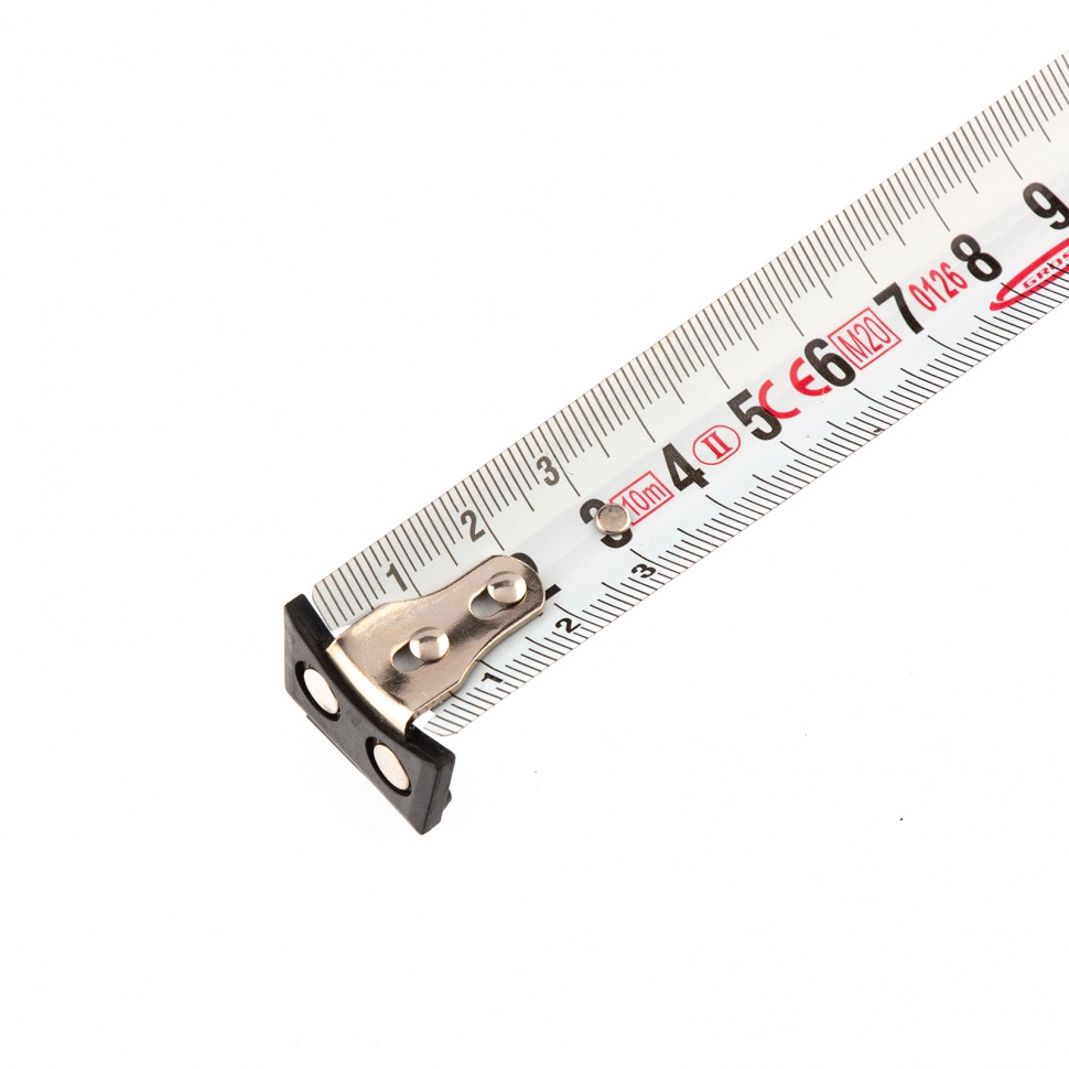 Рулетка "Ergonomisch", 10 м x 25 мм, магнитный обрезиненный зацеп Gross (31105)
