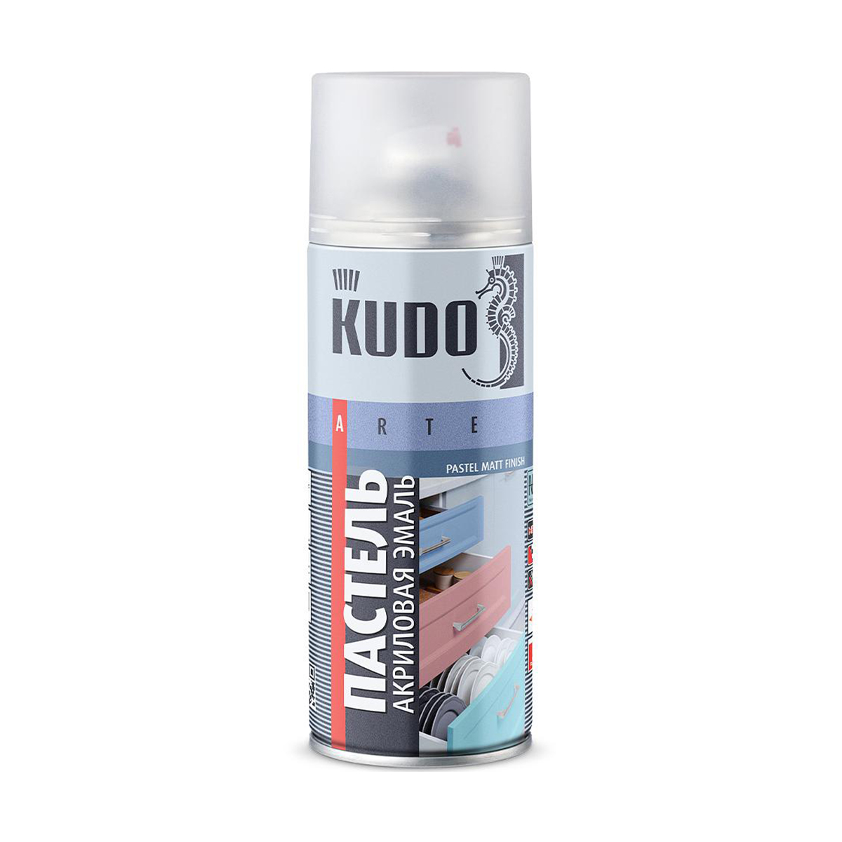 Краска аэрозоль акриловая пастельная розовая 520 мл (6) "kudo" ku-a101