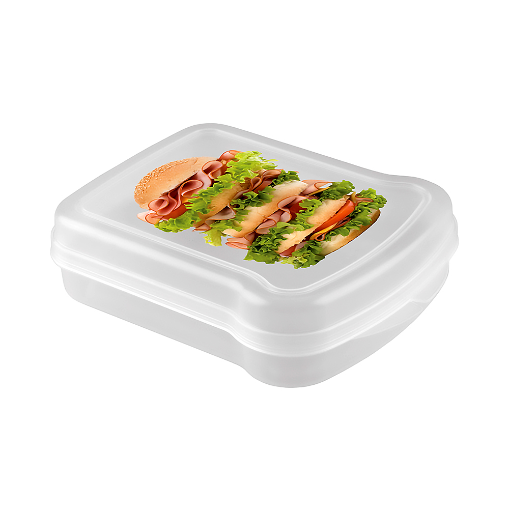 Контейнер для бутербродов 170*130*42 мм (бесцветн.) с декором (1/30) "бытпласт"