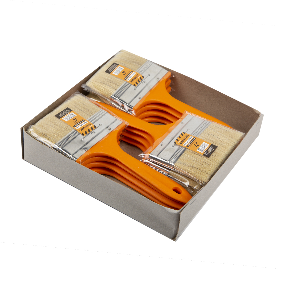 Кисть плоская "шабашка" №4 /100 мм (12/240) пласт.ручка  109-4240