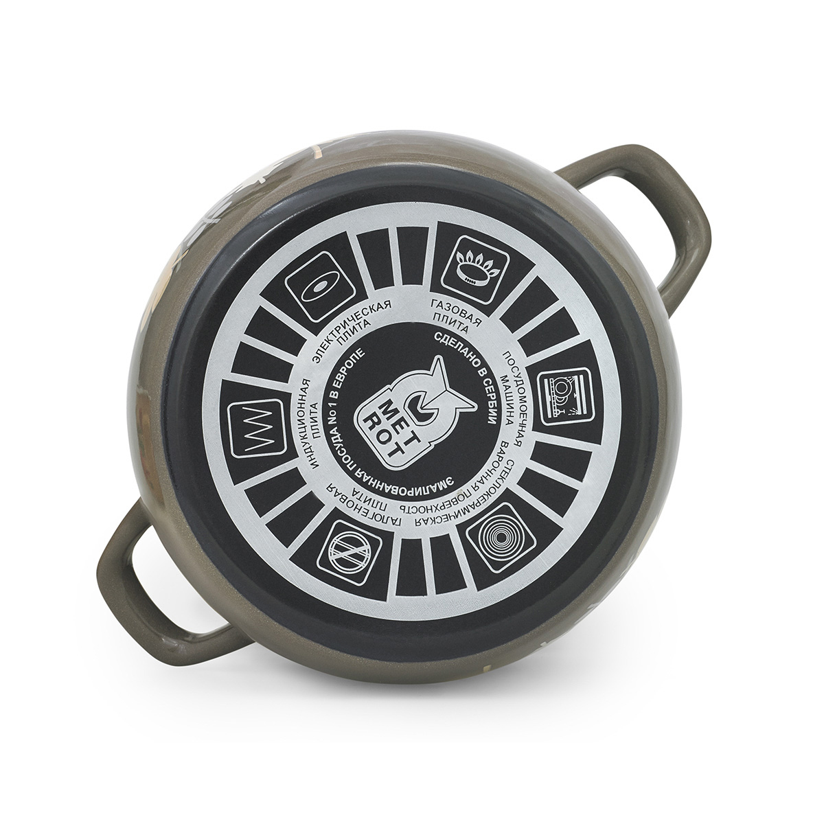 Кастрюля эмалиров. "осенняя соната" 2,4 л, 16 см стекл. крышка (1/8) "metrot"