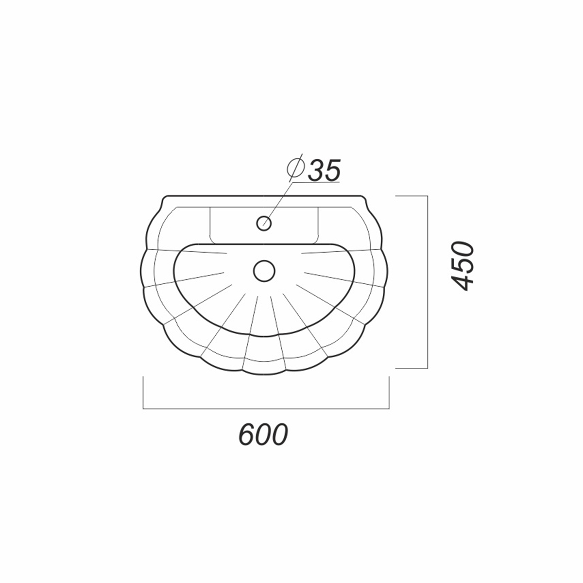 Раковина "ромашка" уп белая "sanita" wb.pd/romashka/60-c/wht.g/s1