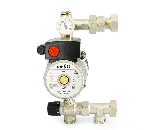 Смесительная группа UNI-FITT SOLOMIX X c эксцентриком ВР и насосом WILO RS