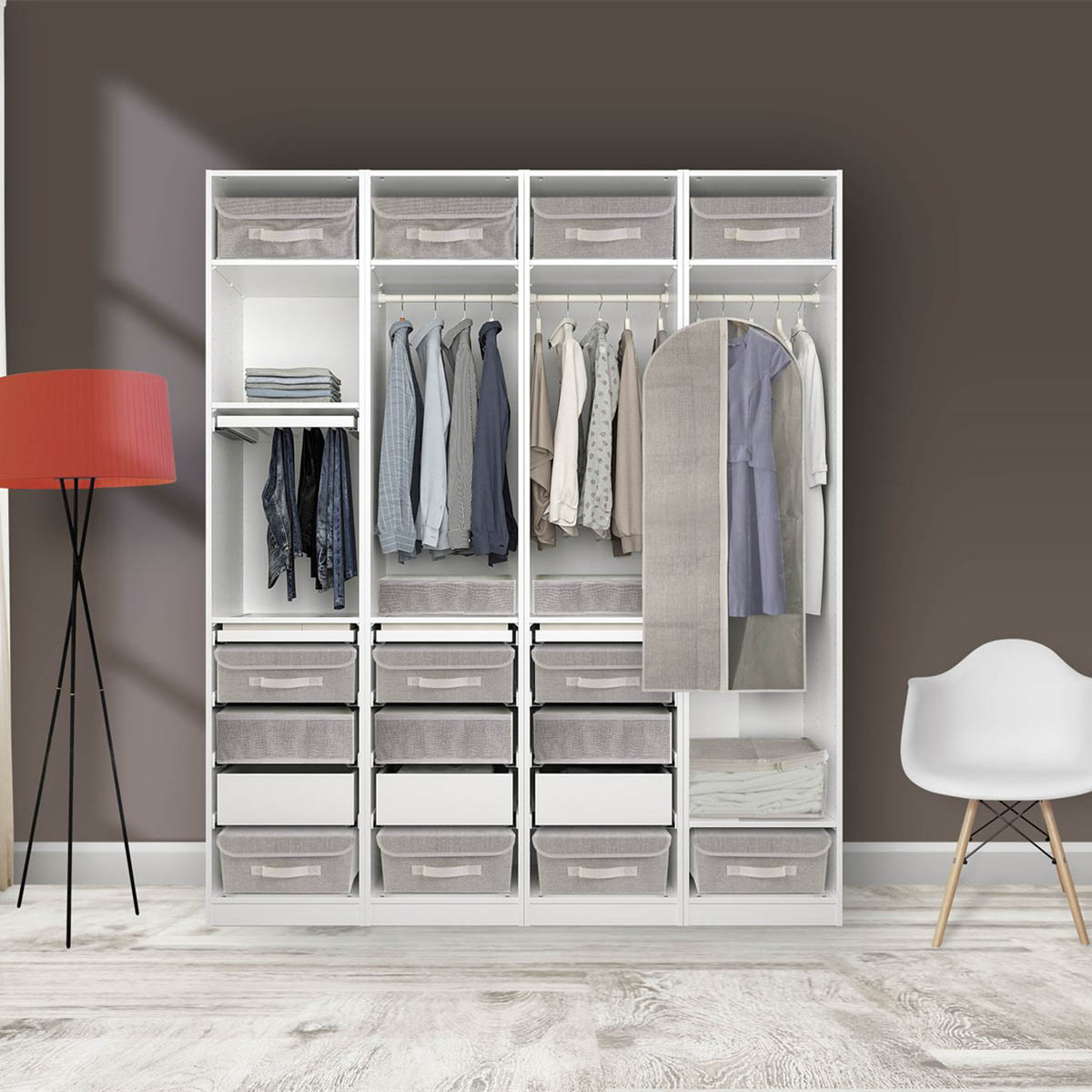 Органайзер для белья "linen" 32*32*10 см, 5 секций (1/48) "eg"