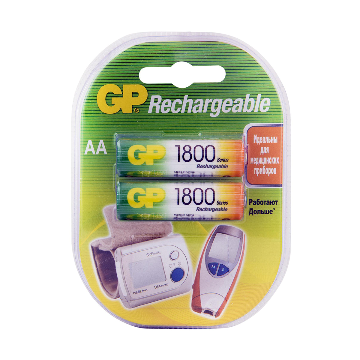 Аккумулятор gp rechargeable 180aahc-2decrc2  тип аа, 1800 мач (2 шт. в блистере) (1/10/100)