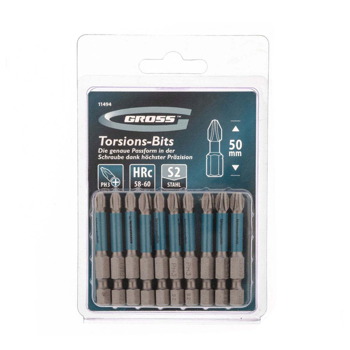 Биты торсионные ph №3 50 мм (набор 10 шт.) (1/60) "gross"