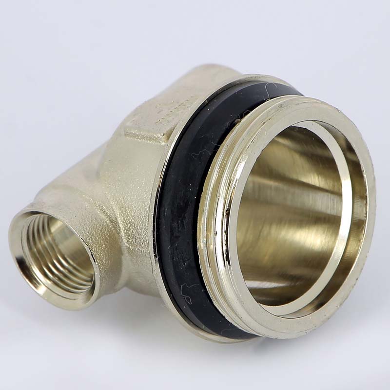 Концевик (тройник) для коллектора TIEMME 1/2"х3/4"х3/8" никелированный