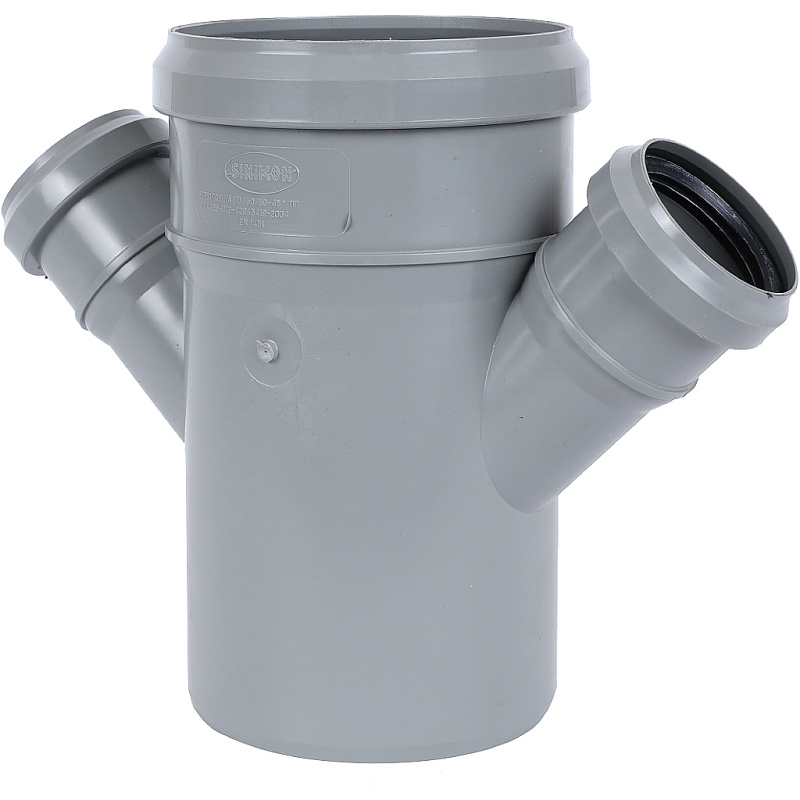 Крестовина 45° одноплоскостная 110 х 50 х 50 мм для вн.канализации SINIKON Стандарт