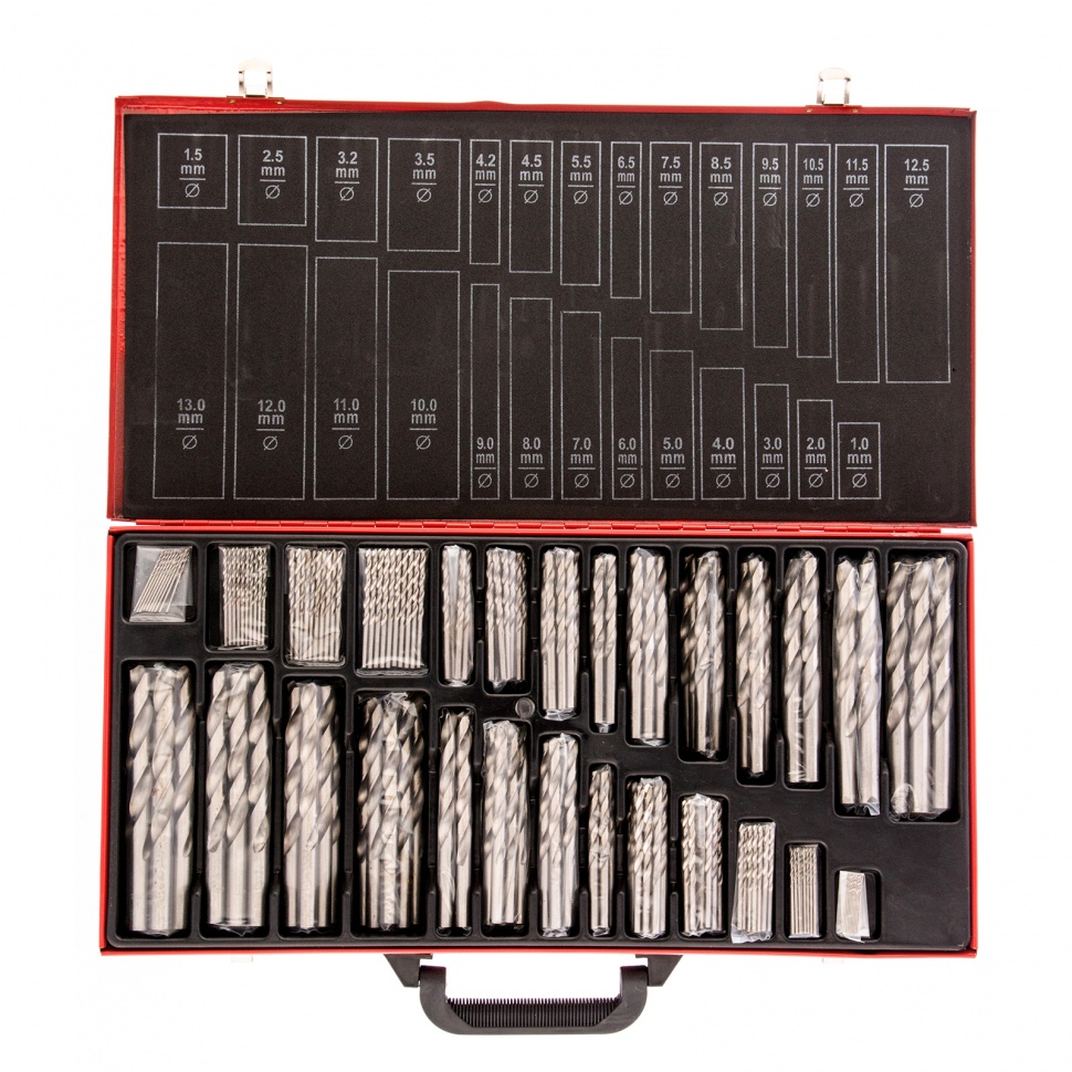 Набор сверл по металлу, 1-13 мм, 230 шт, HSS, в металлическом кейсе Matrix (723230)