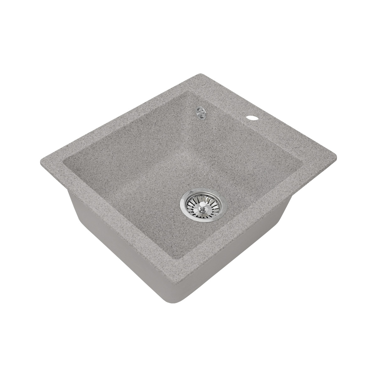 Мойка для кухни врезная искуств. камень gs-17-309 430*495 мм темно-серая "granstones"