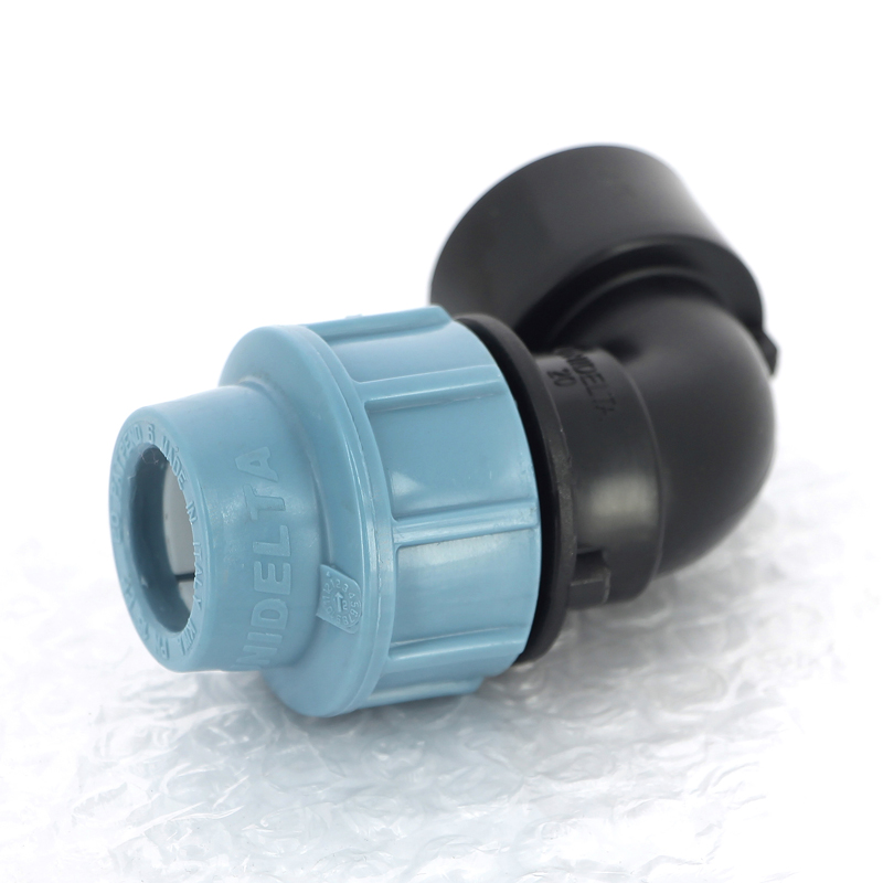 Угол-переходник обжимной ВР 20 x 3/4" для полиэтиленовых труб (ПНД) UNIDELTA