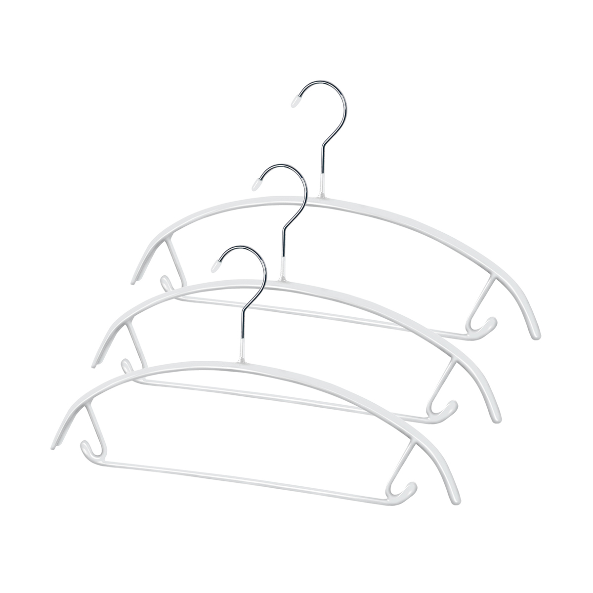 Вешалки для одежды с противоскольз. покрытием, с перекл. (3 шт.) белые (1/14) "valiant" wh-213r11s