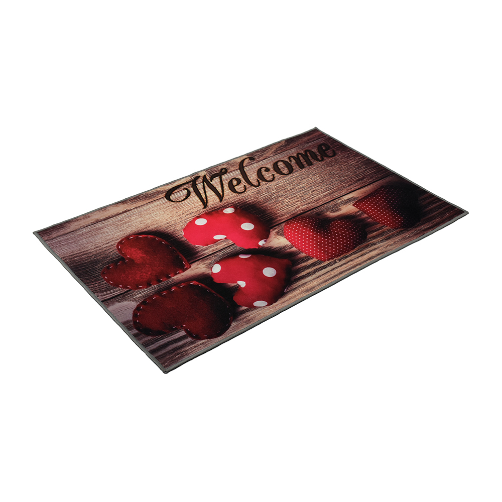 Коврик влаговпитывающий "velur" 50*80 см "welcome", коллаж с сердцами (1/10) "vortex" 24243