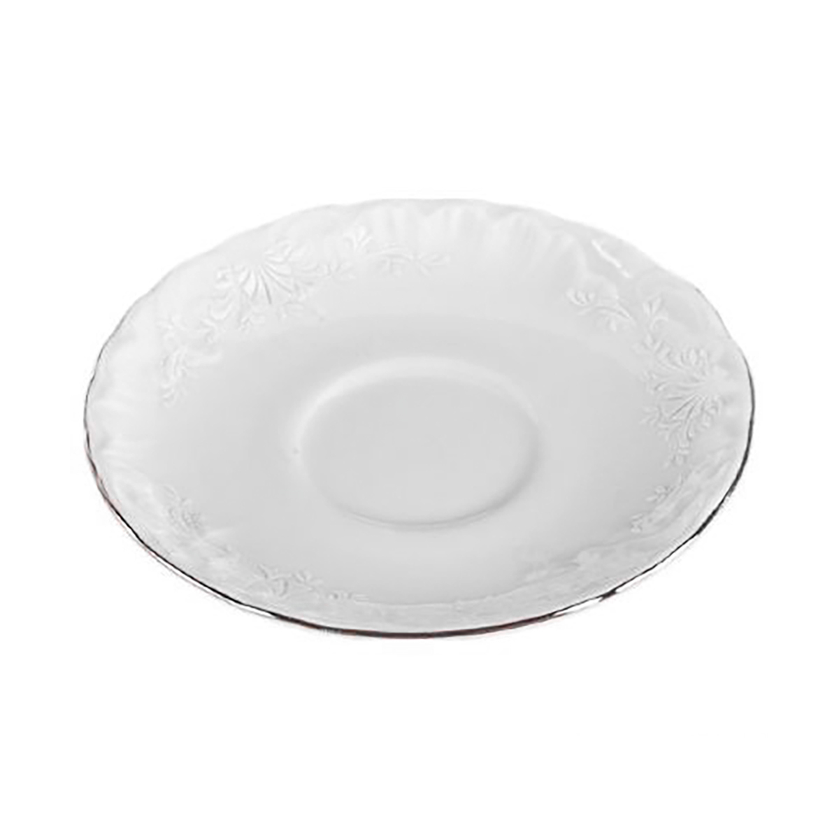 Блюдце "rococo" узор платина 12,5 см (6/36) "cmielow" 0030290-omaz2304-рококо