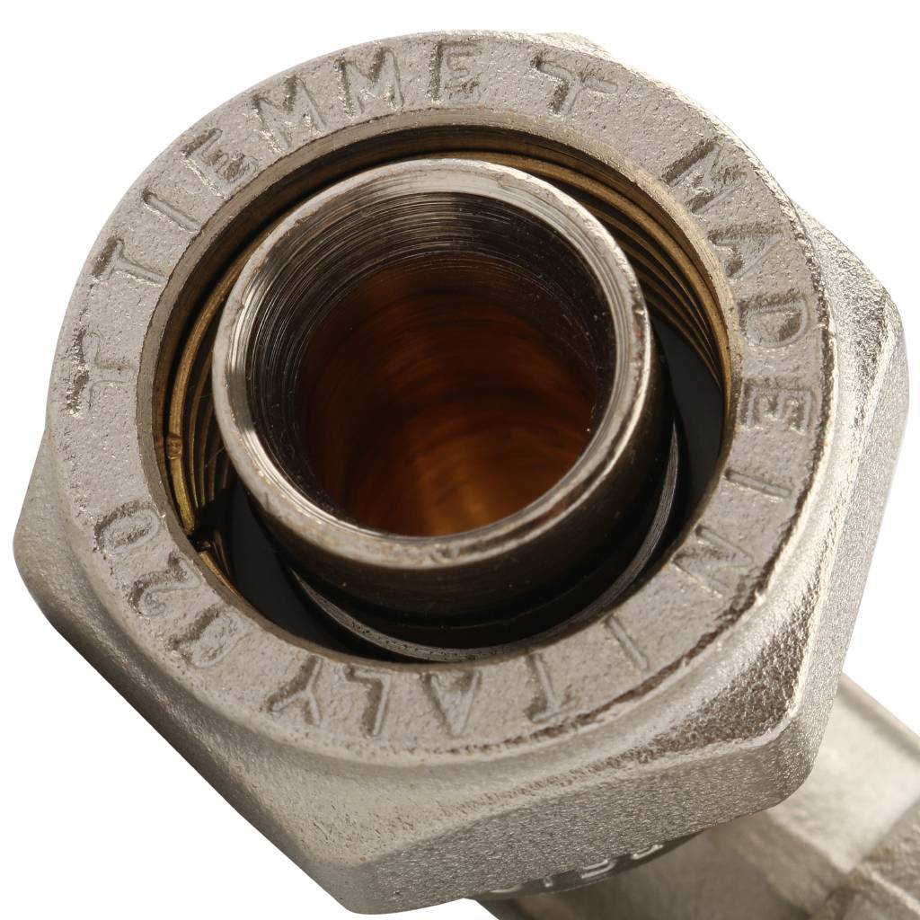 Угол переходной 20 х 3/4'' ВР обжим TIEMME для металлопластиковых труб