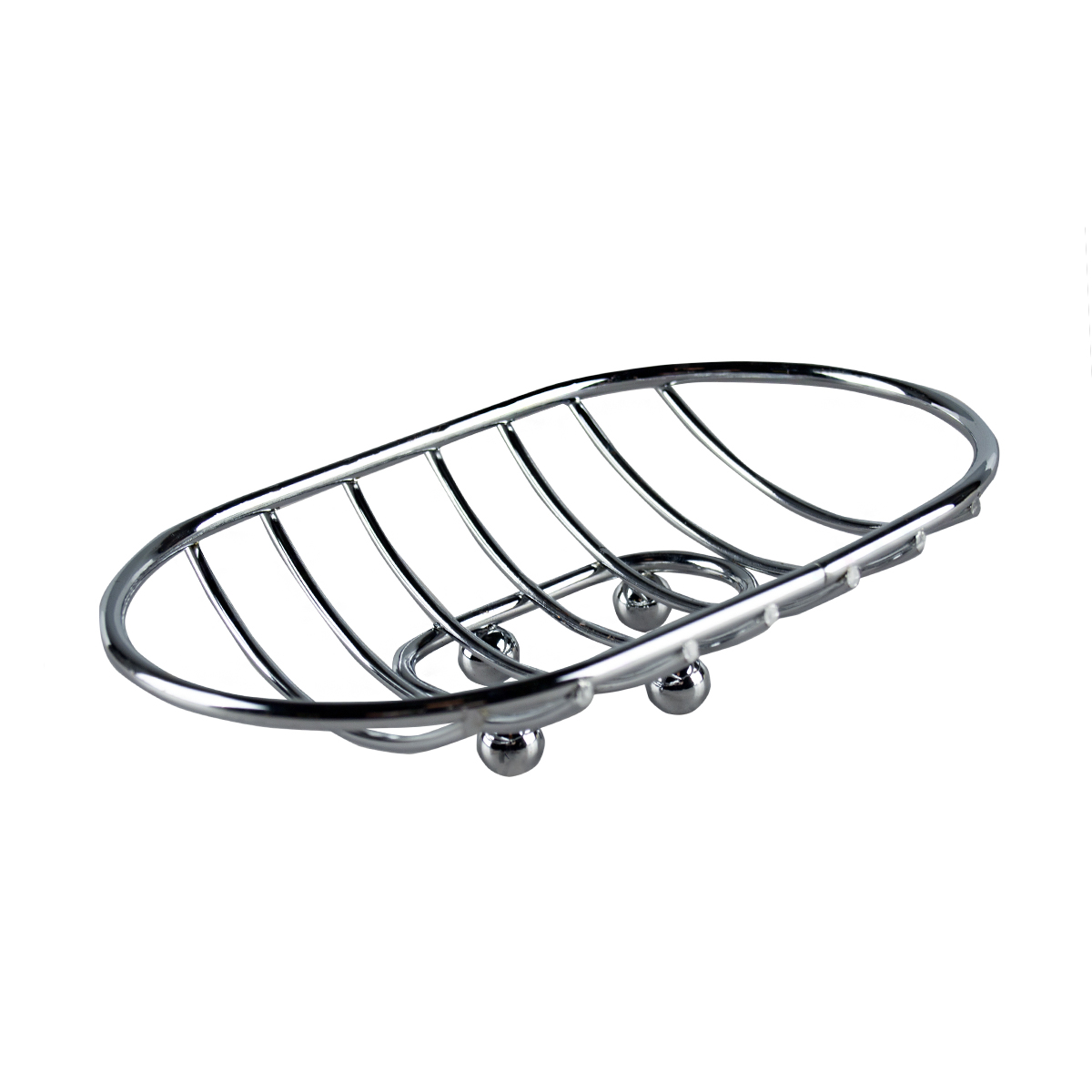 Мыльница на ножках овальная хром. (1/72) "рыжий кот" chr-481