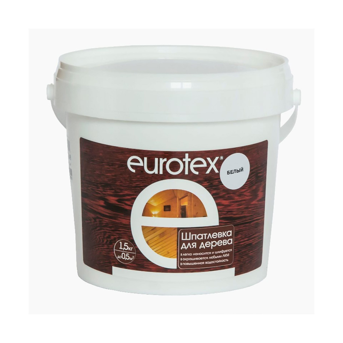 Шпатлевка по дереву "евротекс" белая 1,5 кг (6) "рогнеда"