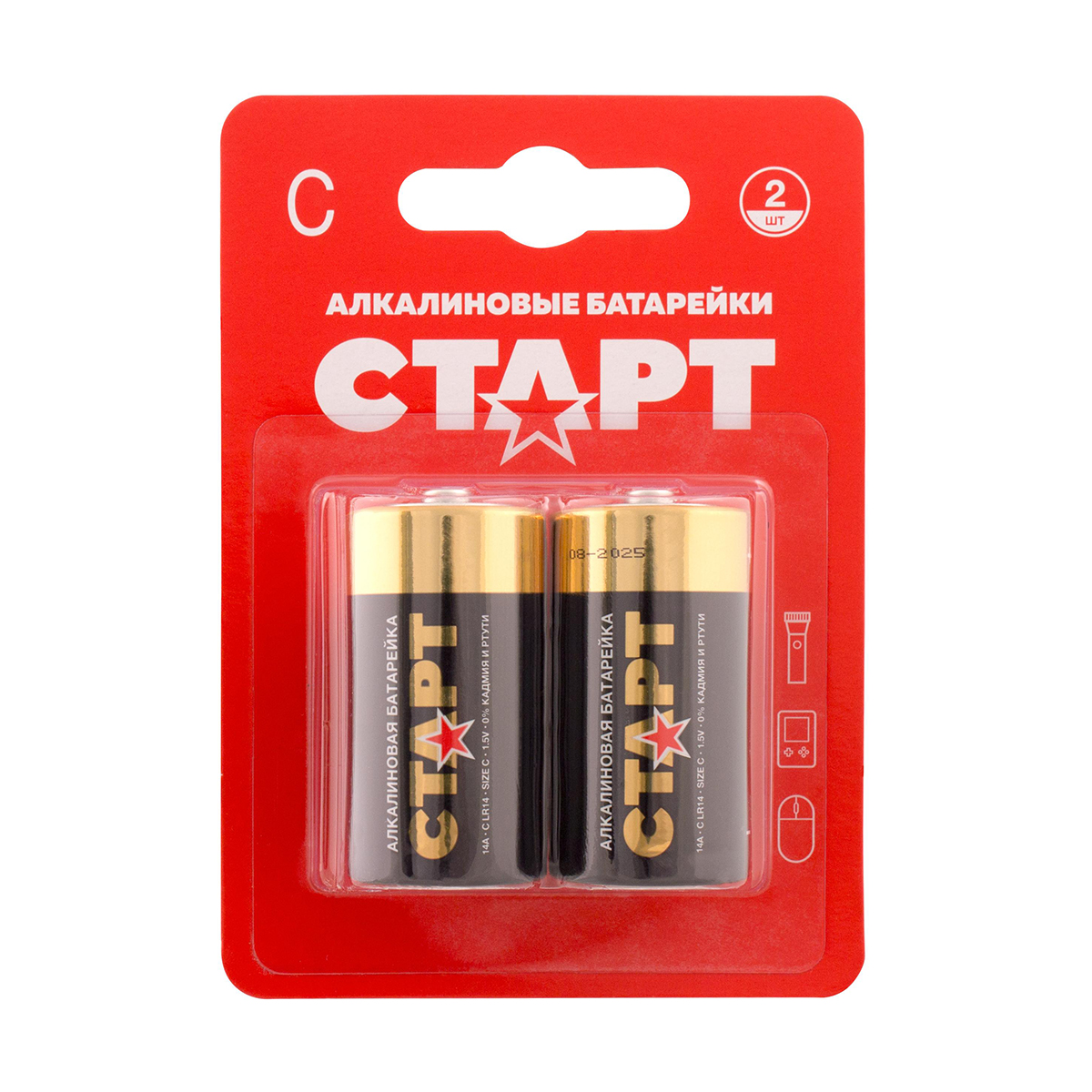 Батарейка "старт" lr14-bl2 тип с (2 шт. в блистере) (10/80)