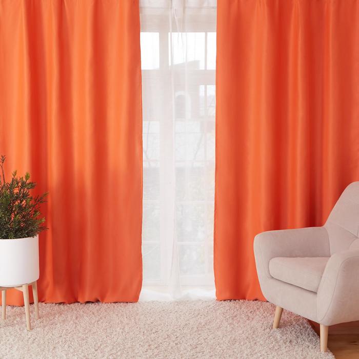 Штора блэкаут 200*250 см, оранжевый (1/7) "этель" 3277229