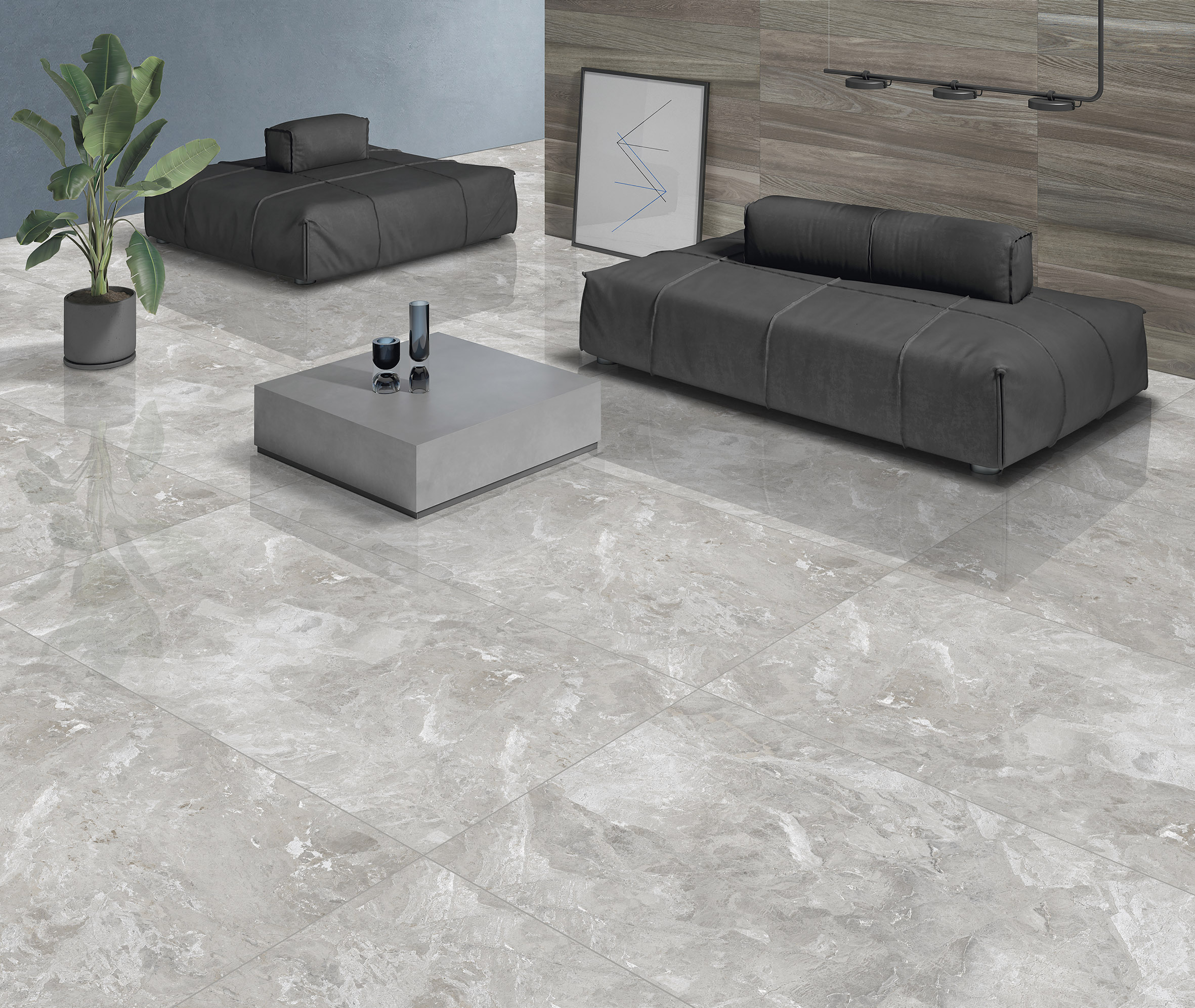 Brecia grey керамогранит серый полированный 60x60