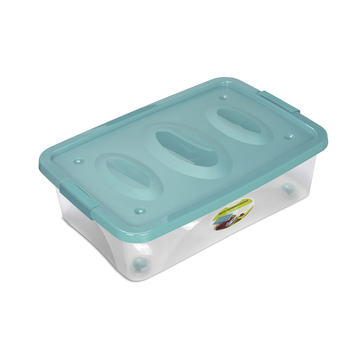 Ящик универс. "астело" 600*400*180 мм на колесах (бирюзовый) (1/5) "мартика" с664бир