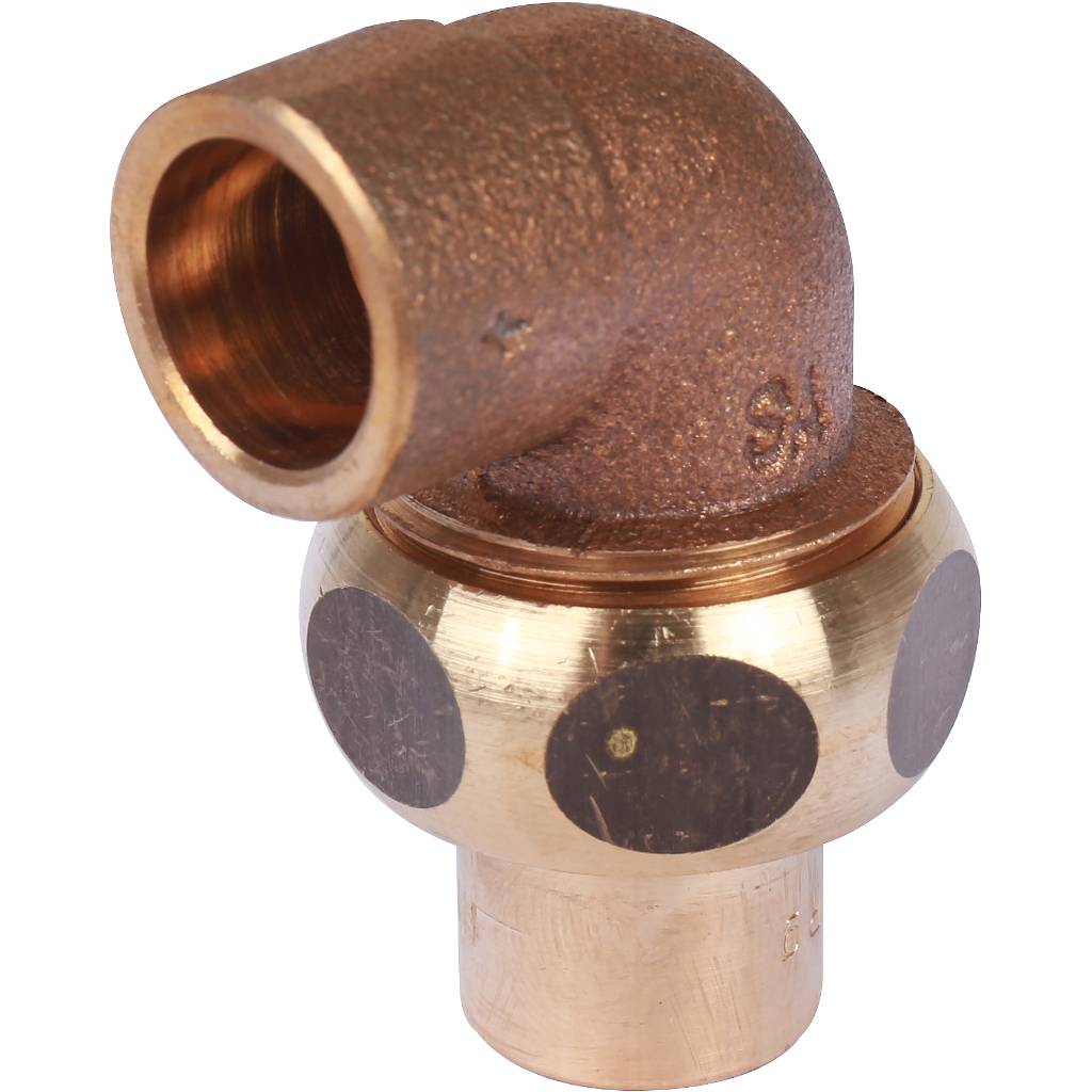 Сгон угловой 15 мм самоуплотняющийся SANHA под пайку бронзовый