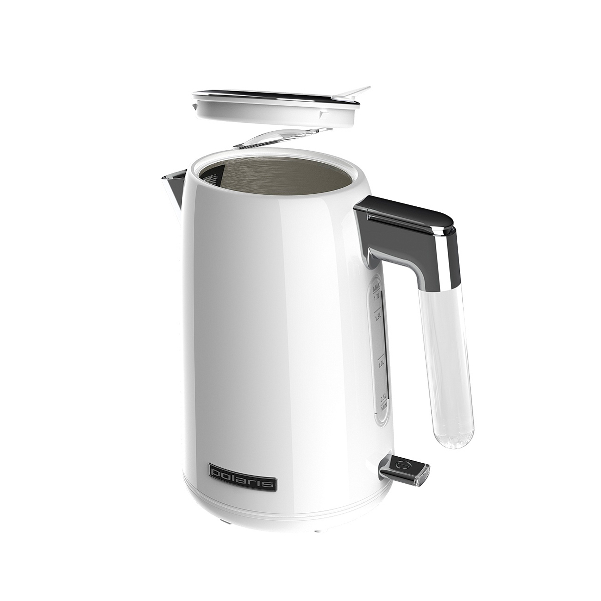 Чайник электр. pwk 1746ca "water way pro" 1,7 л сталь (белый) (1/4) "polaris"