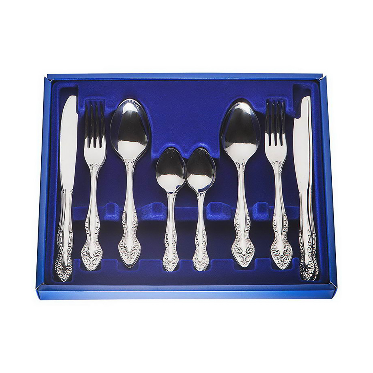 Набор столовых приборов "славянка" м-15 флок 24 предмета (1/10) "павловский завод" сн-24м15пвхф