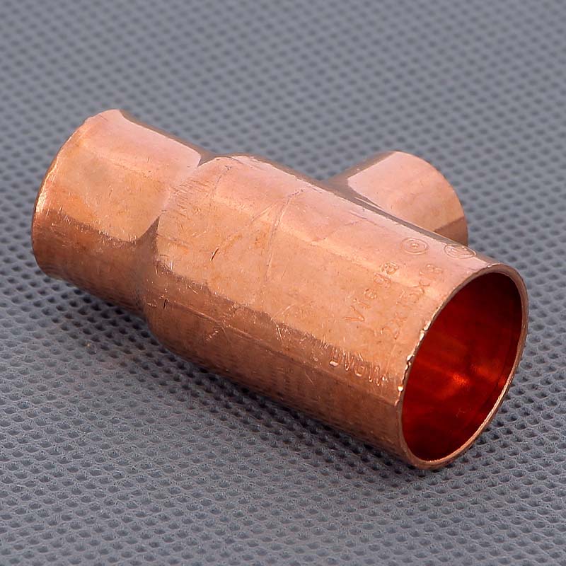 Тройник переходной под пайку 22 х 15 х 18 мм VIEGA медный