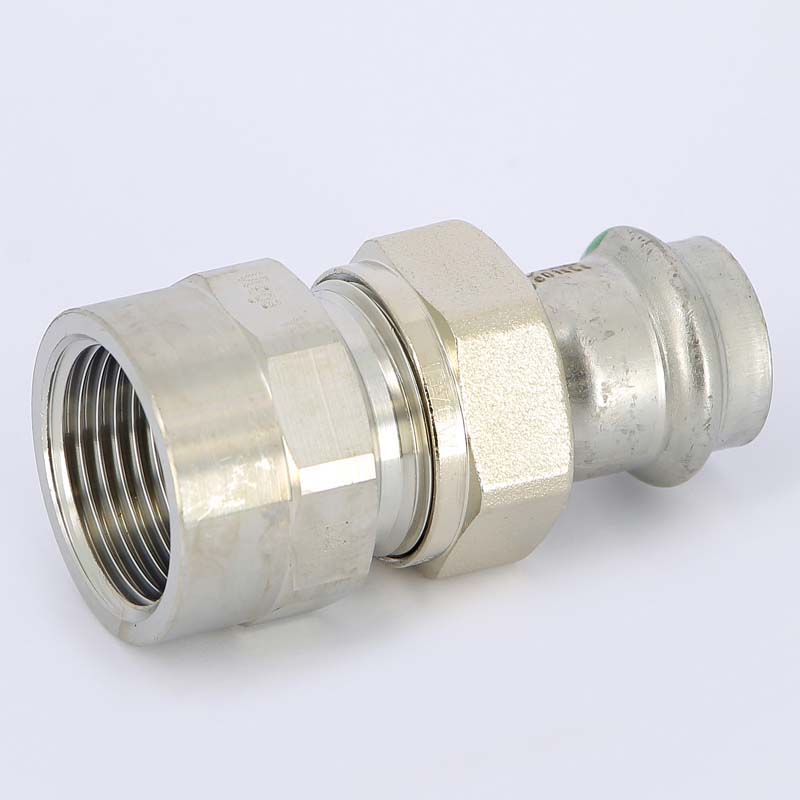 Муфта пресс-В разъёмная 22x1" с плоской прокладкой нержавеющая сталь Sanpress Inox VIEGA