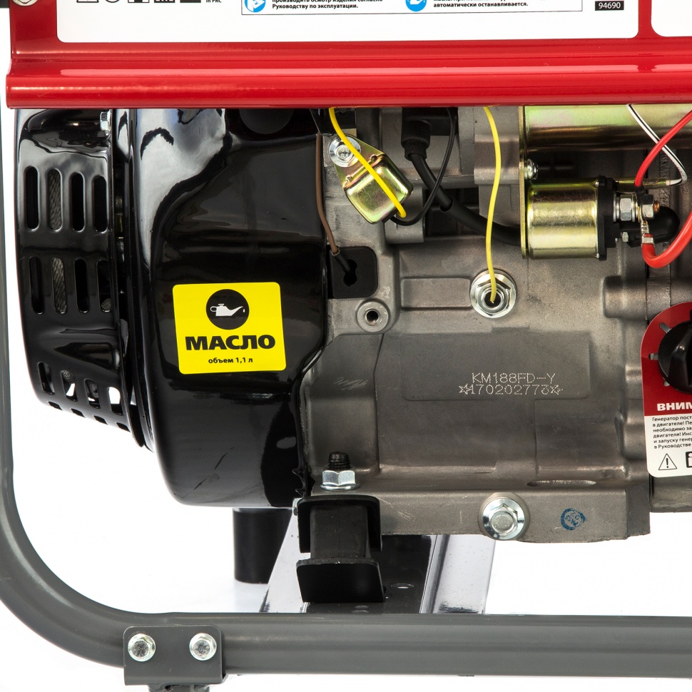 Генератор бензиновый LK 6500E, 5.5 кВт, 230 В, бак 25 л, электростартер Kronwerk (94690)