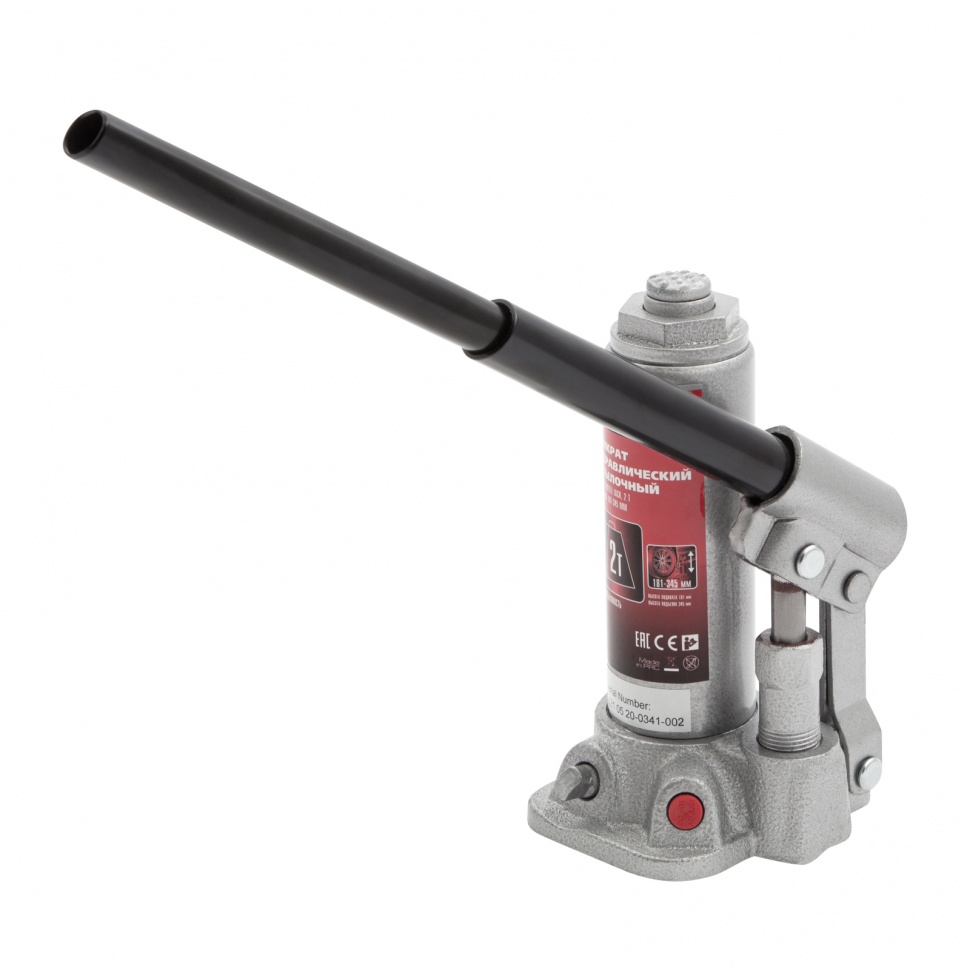 Домкрат гидравлический бутылочный, 2 т, высота подъема 181-345 мм Matrix (50715)
