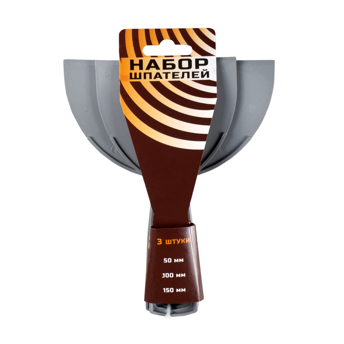 Шпатели пластиковые набор 3 шт. (50-100-150 мм) (1/40) "шабашка" 0021-045