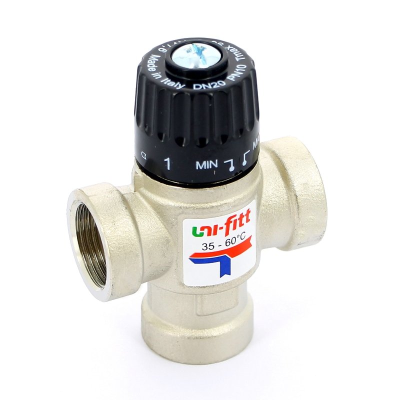 Клапан В термосмесительный 35-60˚С 3/4" ВР UNI-FITT боковое смешение