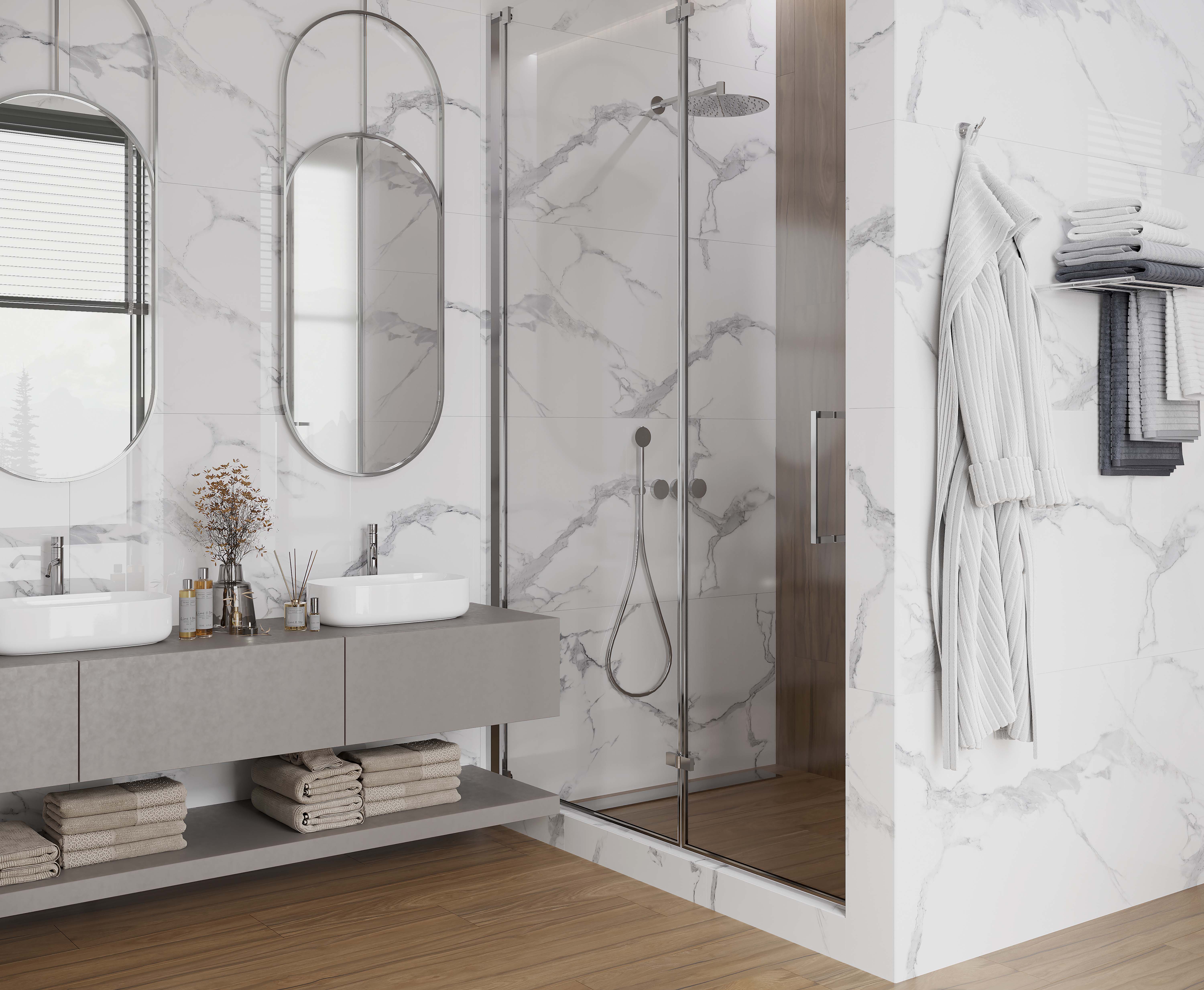 Statuario crown керамогранит белый сатинированный 60x120