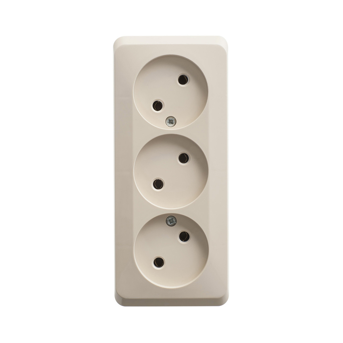 Розетка открыт. уст. "этюд" 3-х местн. 16а, кремовый (1/11/88) "schneider"