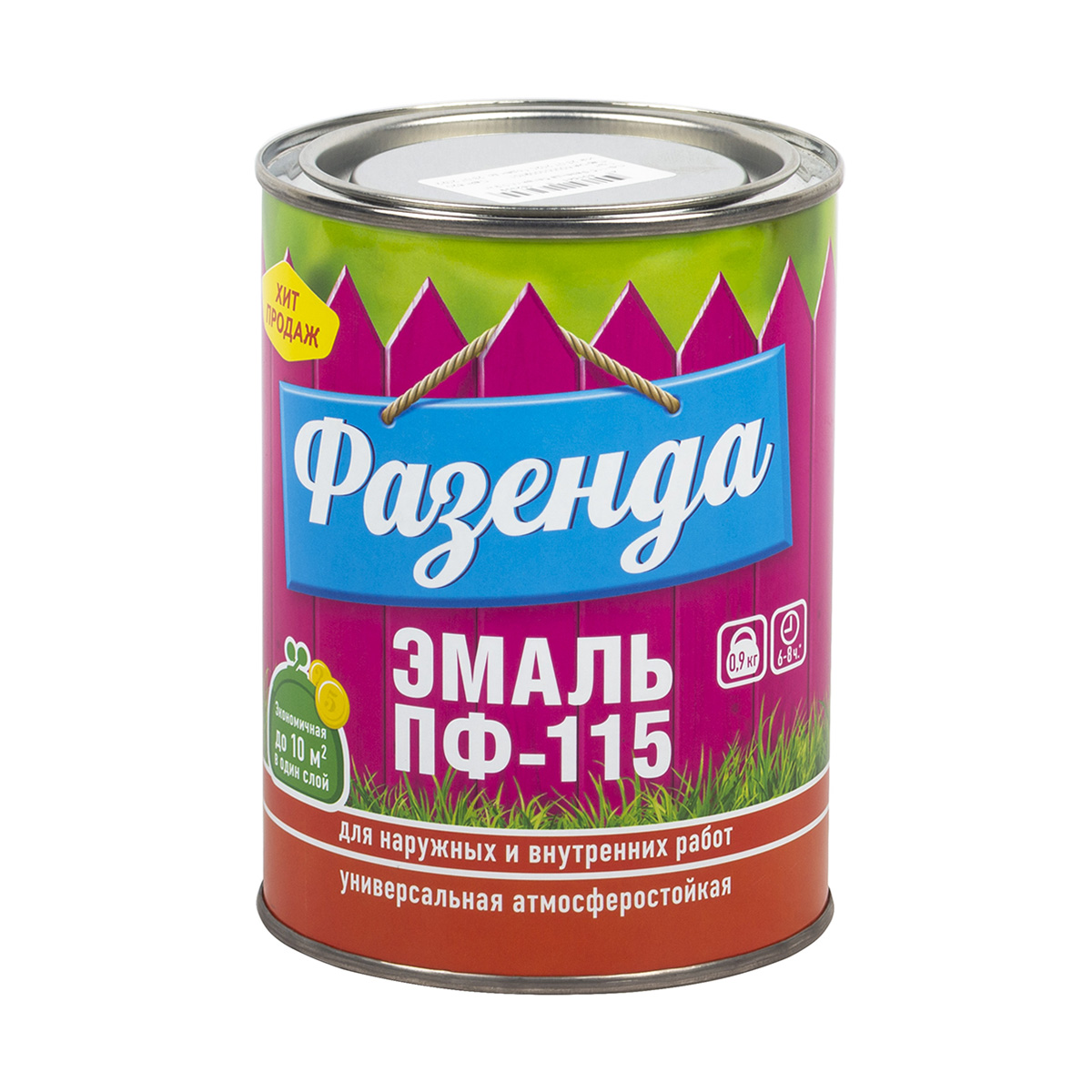 Эмаль "фазенда" пф-115  белая 0,9 кг (1/14) текс
