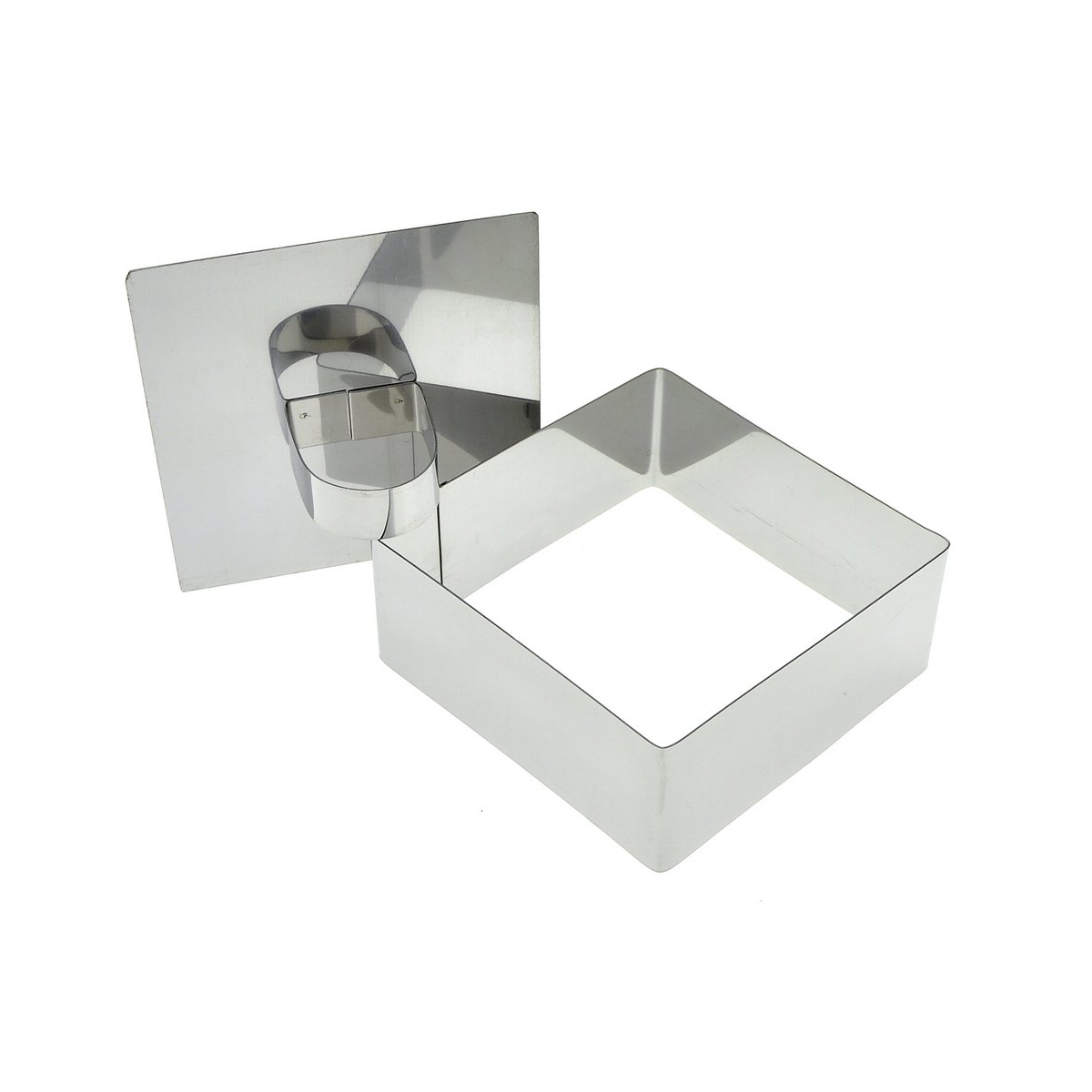 Форма кулинарная "квадрат" нержав. 10*10*4 см с крышкой-прессом (1/12/144) "мультидом" an8-5