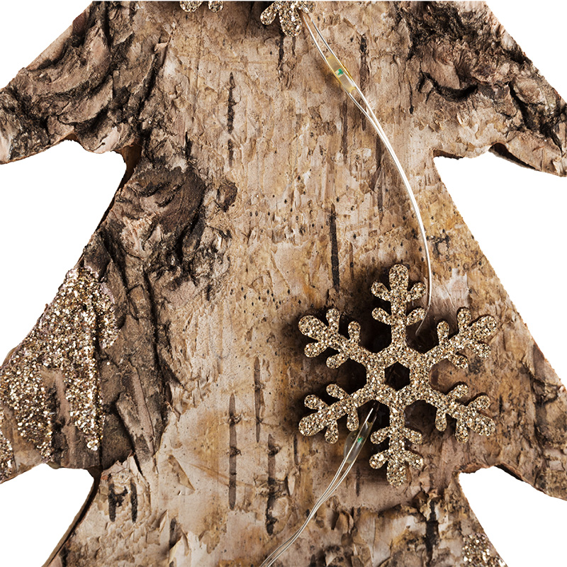 Фигурка светодиод. "ель со снежинками" 9,5*6*31 см дерев. (1/24) "neon-night" 504-013