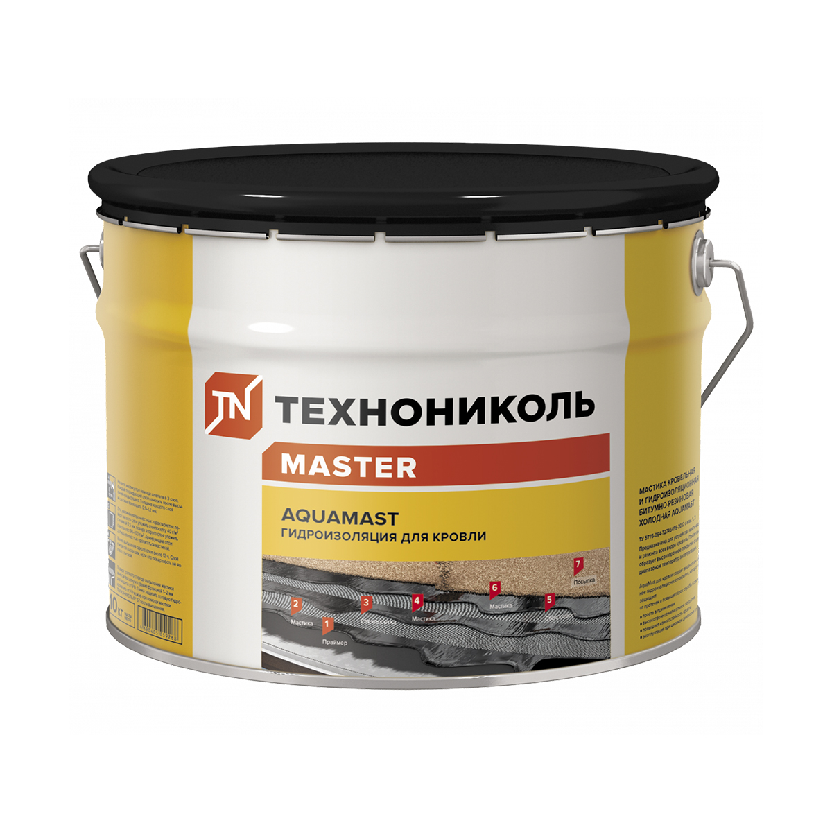 Мастика резино-битумная "aquamast" для кровли 10 кг (1) "технониколь"